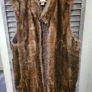 Faux Mink Brown Vest